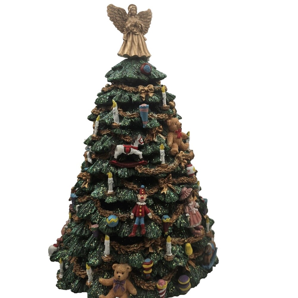 San Francisco Music Box Rotating Victorian Tree Plays 12 Days Xmas Hand Painted
